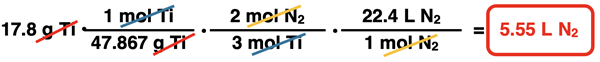 Conversion factor set up with numbers included.